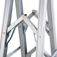 HOMCOM Inklapbare ladder vouwladder staladder aluminium zilver(m-7)