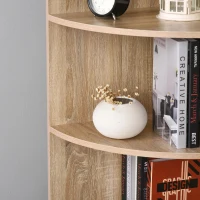 HOMCOM boekenrek met meerdere niveaus, vrijstaande stelling, woonkamerrek, hoekboekenkast, spaanplaat, natuurlijk + wit, 40 × 40 × 170 cm hoekboekenkast boekenkast woonkamerrek spaanplaat | Aosom.de(m-8)