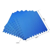 HOMCOM Puzzelmat speelkleed vloermat kinderspeeltapijt gymnastiekmat blauw 8-delig(m-3)