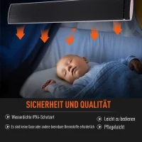 Outsunny Buitenverwarming 2400 W straalkachel kachel wandmontage tuinterras alu(m-6)