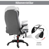 Vinsetto Massagestoel in hoogte verstelbare bureaustoel met massagefunctie relaxstoel grijs(m-7)