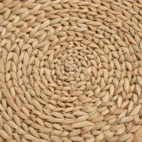 HOMCOM Poef met opbergruimte poef opbergbox stro rotan kaki(m-9)