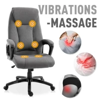 Vinsetto Massagestoel directiestoel gamingstoel draaistoel kantoorstoel massage grijs(m-4)
