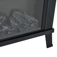 HOMCOM Elektrische kachel 1200 W elektrische staande kachel met vlameffect zwart(m-10)