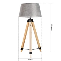HOMCOM staande lamp vloerlamp stalamp hoogte 99-143 cm woonkamer E27 grenen 2 kleuren(m-3)