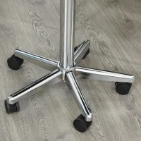 HOMCOM Laptoptafel laptopstandaard met wielen in hoogte verstelbaar inklapbaar staal zwart(m-11)