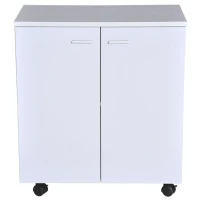 HOMCOM kast ladekast met wielen multifunctionele trolley wit(m-5)