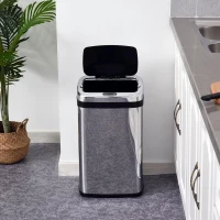 HOMCOM vuilnisemmer rvs automatische sensor 30 l afvalemmer IR-sensor (vierkant) 30 l/ vierkant met/zonder binnenemmer rond vierkant 30 l / 50 l (30 l/vierkant)(m-2)