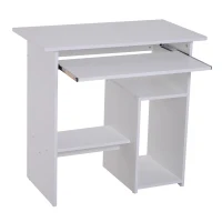HOMCOM Computertafel, bureau, kantoortafel, speeltafel, pc-tafel, wit(m-1)