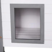 PawHut kattenhuis met asfaltdak, 2 verdiepingen, kattenhut met balkon, kattenvilla met trap, massief hout, wit, 77 x 50 x 73 cm 2 verdiepingen asfaltdak balkon massief hout wit | Aosom.de(m-8)