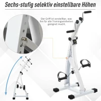 HOMCOM Hometrainer voor senioren bewegingstrainer pedaaltrainer armen en benen staal wit(m-5)