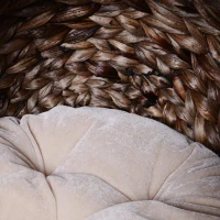 PawHut kattenslaapplek, kattenbed met kussen, kattengrot, bananenblad, grijs(m-10)