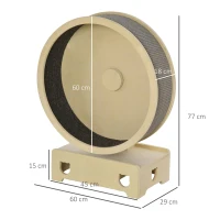 PawHut krabpaal kattenboom loopwiel voor katten met tapijt klimrek sisaltouw(m-3)