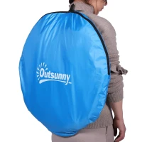 Outsunny Pop-up toilettent, mobiele camping douchetent, omkleedtent met binnentas, douchecabine, omkleedcabine, waterdicht, polyester blauw 120 x 120 x 190 cm toilettent douchetent binnentas | Aosom.de(m-5)