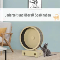 PawHut krabpaal kattenboom loopwiel voor katten met tapijt klimrek sisaltouw(m-5)