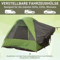 Autotent campingtent reistent zonwering voor 4-5 personen glasvezel polyester(m-3)