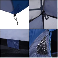 Outsunny Dubbelwandige koepeltent familietent voor 4 personen outdoor iglo waterdicht(m-4)