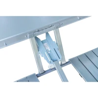 Outsunny® aluminium kampeertafel picknick 4-zits inklapbaar zilver klaptafel picknicktafel picknickkoffer zitgroep klaptafel-groep met 4 zitplaatsen(m-7)