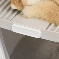 PawHut kattentoilet kattenbak met 2 deuren schep geurverdrijvingsvak PP ABS(m-8)