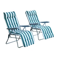 2 x klapstoel ligstoel ligbank relaxstoel tuinstoel ligmeubel bekleding(m-1)