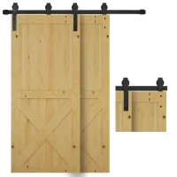 HOMCOM Schuifdeursysteem looprail schuifdeurbeslag houten schuifdeur 9 zwarte accessoires(m-4)