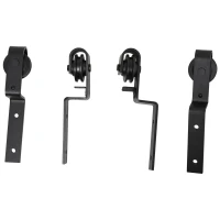 HOMCOM Schuifdeursysteem looprail schuifdeurbeslag houten schuifdeur 9 zwarte accessoires(m-9)