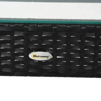 Polyrotan zitgroep 7-delig. Tuinset lounge tuin met zwarte kussens(m-11)