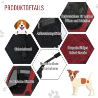 PawHut Hondenbuggy hondentrolley hondenkar hondentas opvouwbaar rood + zwart(m-6)