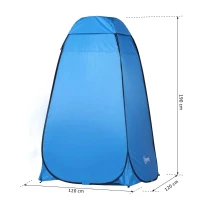 Outsunny Pop-up toilettent, mobiele camping douchetent, omkleedtent met binnentas, douchecabine, omkleedcabine, waterdicht, polyester blauw 120 x 120 x 190 cm toilettent douchetent binnentas | Aosom.de(m-3)