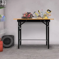 HOMCOM werkbank werktafel werkbank klaptafel werkblad inklapbaar staal, MDF geel + zwart 100 x 60 x 75,5 cm geel | Aosom.de(m-2)