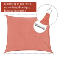 Outsunny Zonnedoek zonwering zonnedak driehoek rechthoek vierkant 2 stofsoort 5 kleuren(m-5)