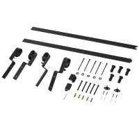 HOMCOM Schuifdeursysteem looprail schuifdeurbeslag houten schuifdeur 9 zwarte accessoires(m-7)