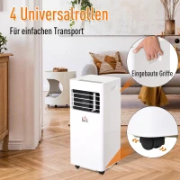 HOMCOM Mobiele airconditioner 3-in-1 airconditioner ontvochtiger 2,1 kW afstandsbediening ABS(m-4)