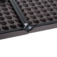 Campingtafel, koffertafel, klaptafel, klapbare tafel, draagbaar, metaal 86 x 86 cm, koffiebruin(m-9)