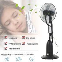 Statiefventilator met waterverstuiver ventilator afstandsbediening 3 standen metaal(m-5)