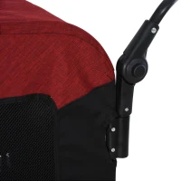 PawHut Hondenbuggy hondentrolley hondenkar hondentas opvouwbaar rood + zwart(m-9)