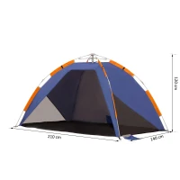 Outsunny Strandschelp strandtent pop-up camping tent draagtas 2-3 personen glasvezel(m-3)