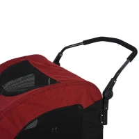 PawHut Hondenbuggy hondentrolley hondenkar hondentas opvouwbaar rood + zwart(m-8)