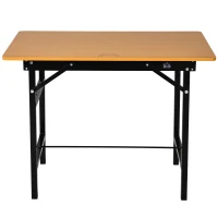 HOMCOM werkbank werktafel werkbank klaptafel werkblad inklapbaar staal, MDF geel + zwart 100 x 60 x 75,5 cm geel | Aosom.de(m-4)