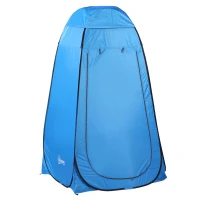 Outsunny Pop-up toilettent, mobiele camping douchetent, omkleedtent met binnentas, douchecabine, omkleedcabine, waterdicht, polyester blauw 120 x 120 x 190 cm toilettent douchetent binnentas | Aosom.de(m-1)