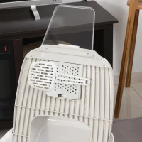 PawHut kattentoilet kattenbak met 2 deuren schep geurverdrijvingsvak PP ABS(m-10)