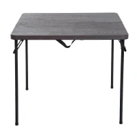 Campingtafel, koffertafel, klaptafel, klapbare tafel, draagbaar, metaal 86 x 86 cm, koffiebruin(m-4)