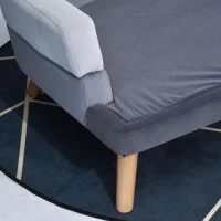 PawHut Hondenbank met rugleuning hondenbank met houten poten hondenbed zachtgrijs(m-6)