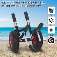 Surftrolley Surfplank transporttrolley opvouwbare boottrolley inklapbaar PU-banden tot 45 kg(m-5)