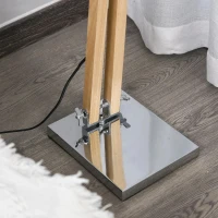 HOMCOM Vloerlamp in hoogte verstelbare vloerlamp verstelbare kap E27 massief hout(m-11)