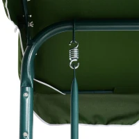 Outsunny Hollywoodschommel tuinschommel verstelbaar zonnedak metalen frame groen(m-8)