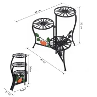 bloementrap plantenrek 3 verdiepingen plantenstandaard retro design decoratie metaal(m-3)