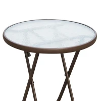 Outsunny® bistroset balkonset tuinset 3-delig poly-rotan inklapbaar bruin(m-7)