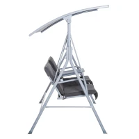 Outsunny Hollywoodschommel 2-zits tuinschommel schommel met zonnekap beige/grijs(m-6)