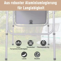 Outsunny® campingtafel klaptafel picknicktafel in hoogte verstelbaar etra tafelblad aluminium 120 x 60 x 40/70 cm | Aosom.nl(m-6)